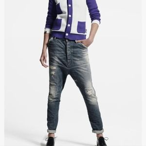 G Star Raw Dean Loose Tapered  Worn in with Black Accent  Size 26